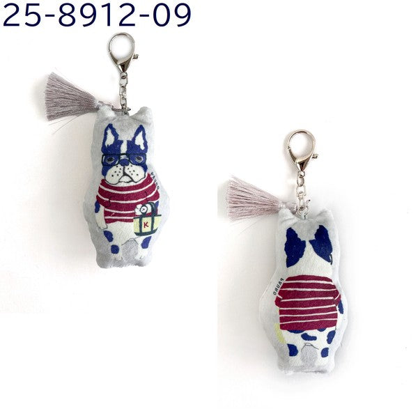 Kusuguru Pafumochi tassel keychain – Pauro Dog – Gray