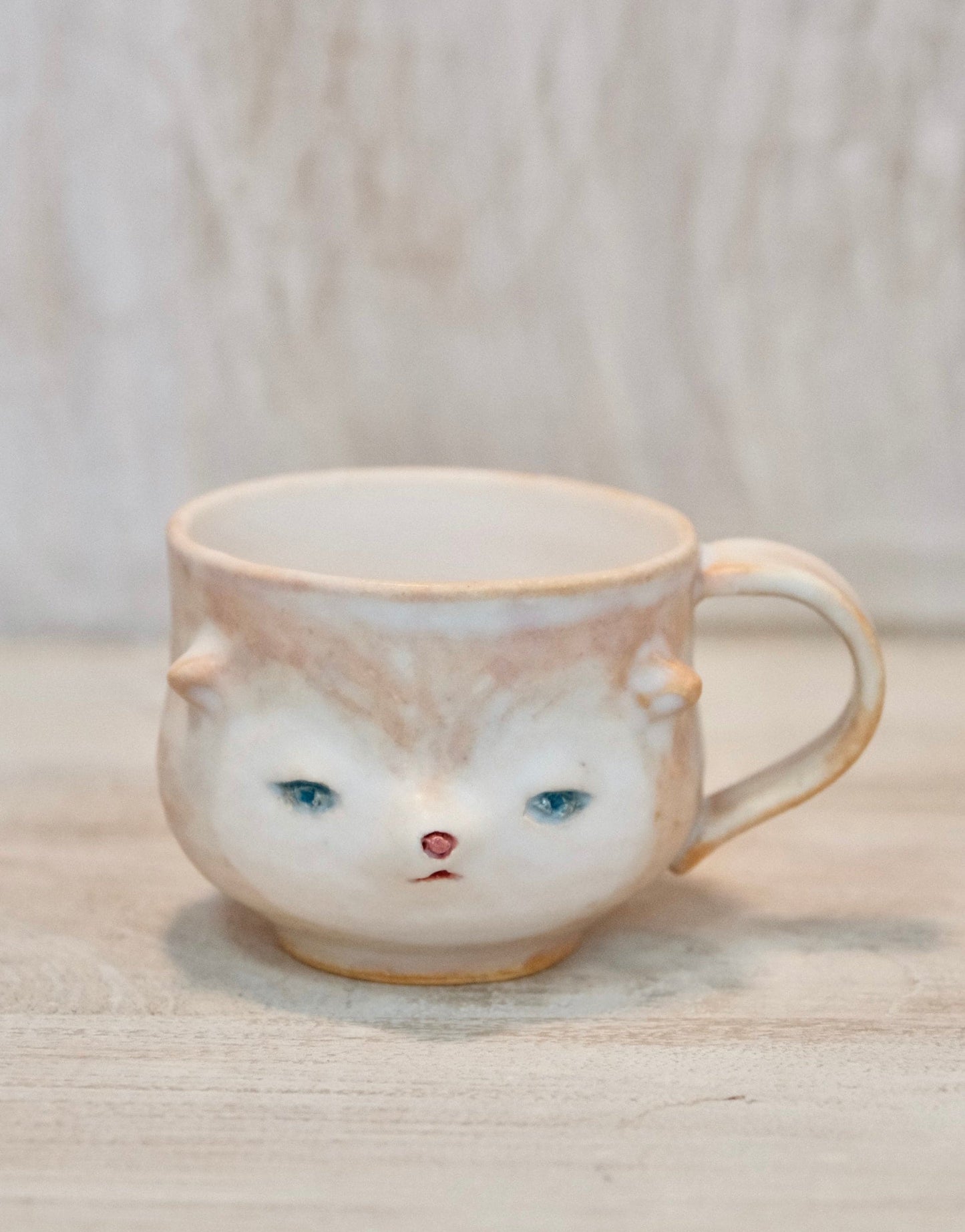 Koizumi Chiharu-こいずみ ちはる Handmade Ceramic Face Mug #2