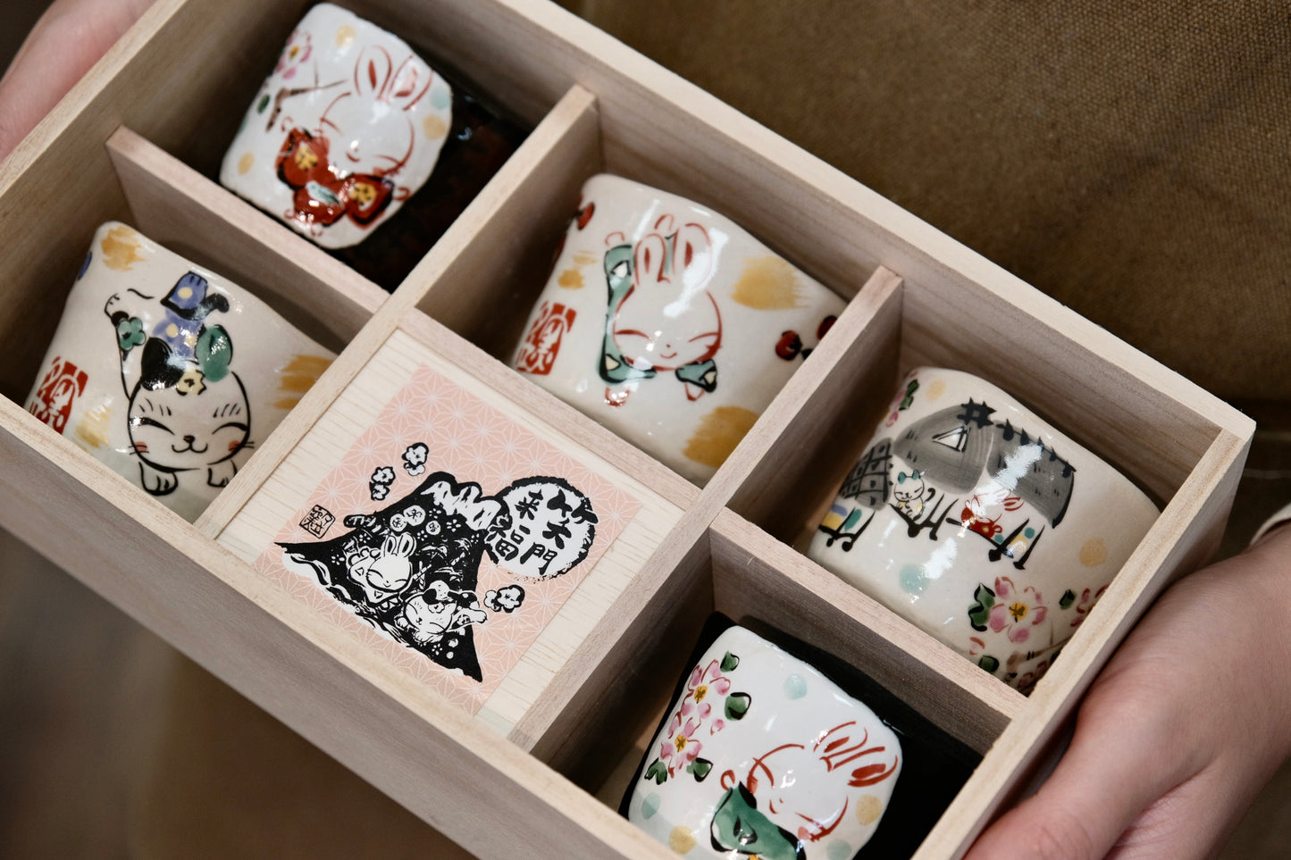 YUDACHI GAMA HANDCRAFT CUP SET 6PCS (WOODEN BOX)