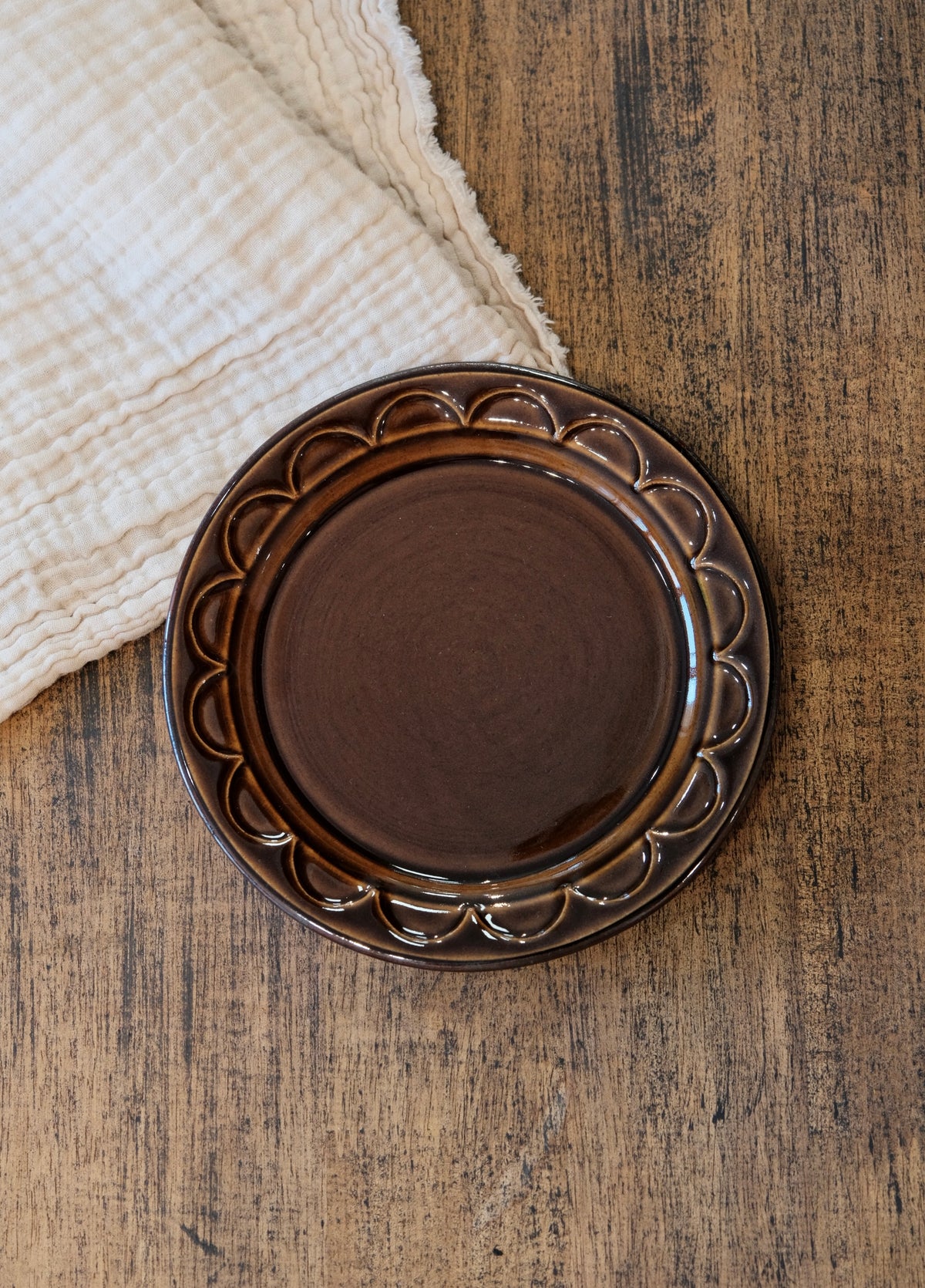 Taro Uchiyama | Sunflower 7” Plate - Brown