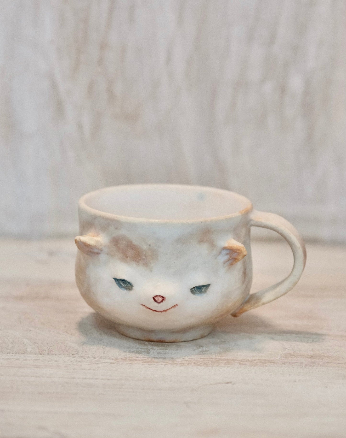 Koizumi Chiharu-こいずみ ちはる Handmade Ceramic Face Mug #4
