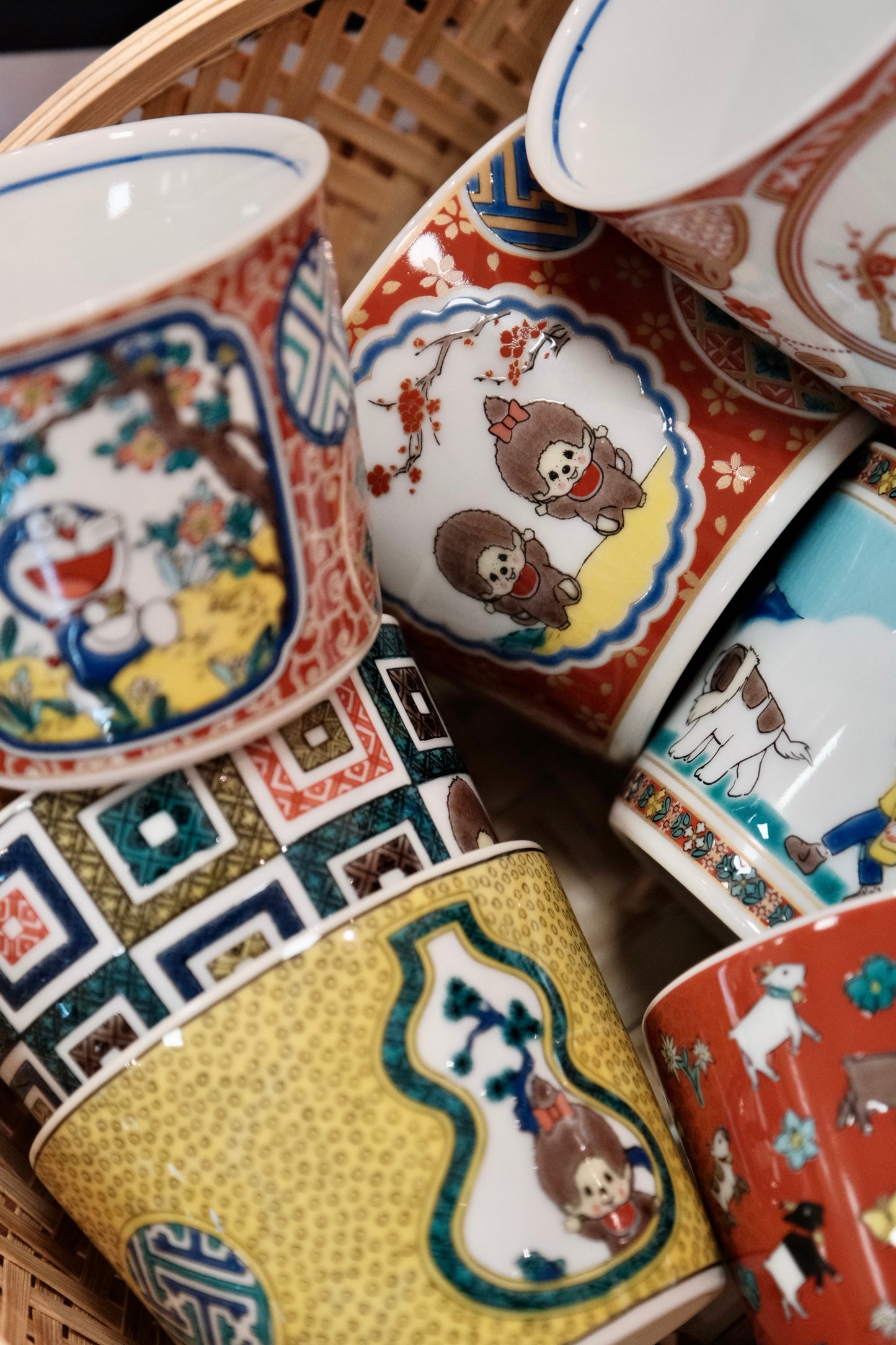 Japan Kutani Yaki Kaneshotouki Monchhichi Soba Choko Cup