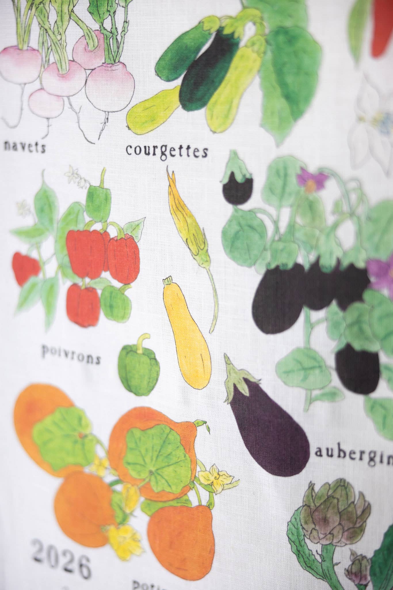 2026 Linen Calendar Fresh Colorful Vegetable