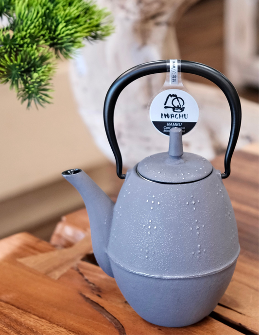 IWACHU Nambu Tekki Cast Iron 600ml Silver Teapot (Gift Box)