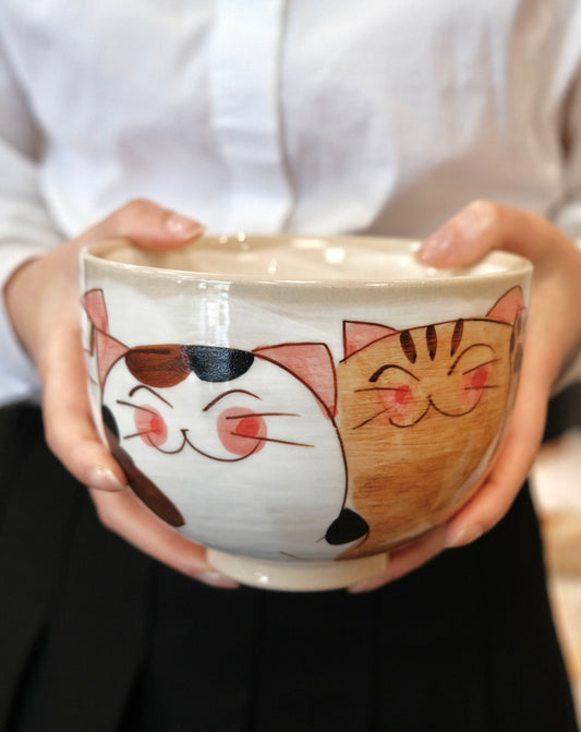 Hasami Ware Handcraft Cat Donburi Bowl