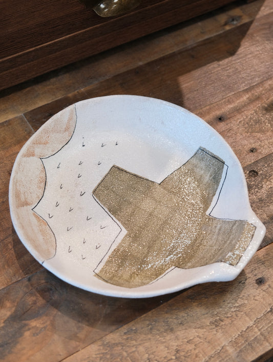 Artisans-hapun pottery 拜志睦子 Handmade Ceramic 8.7inch/22cm Pasta Plate