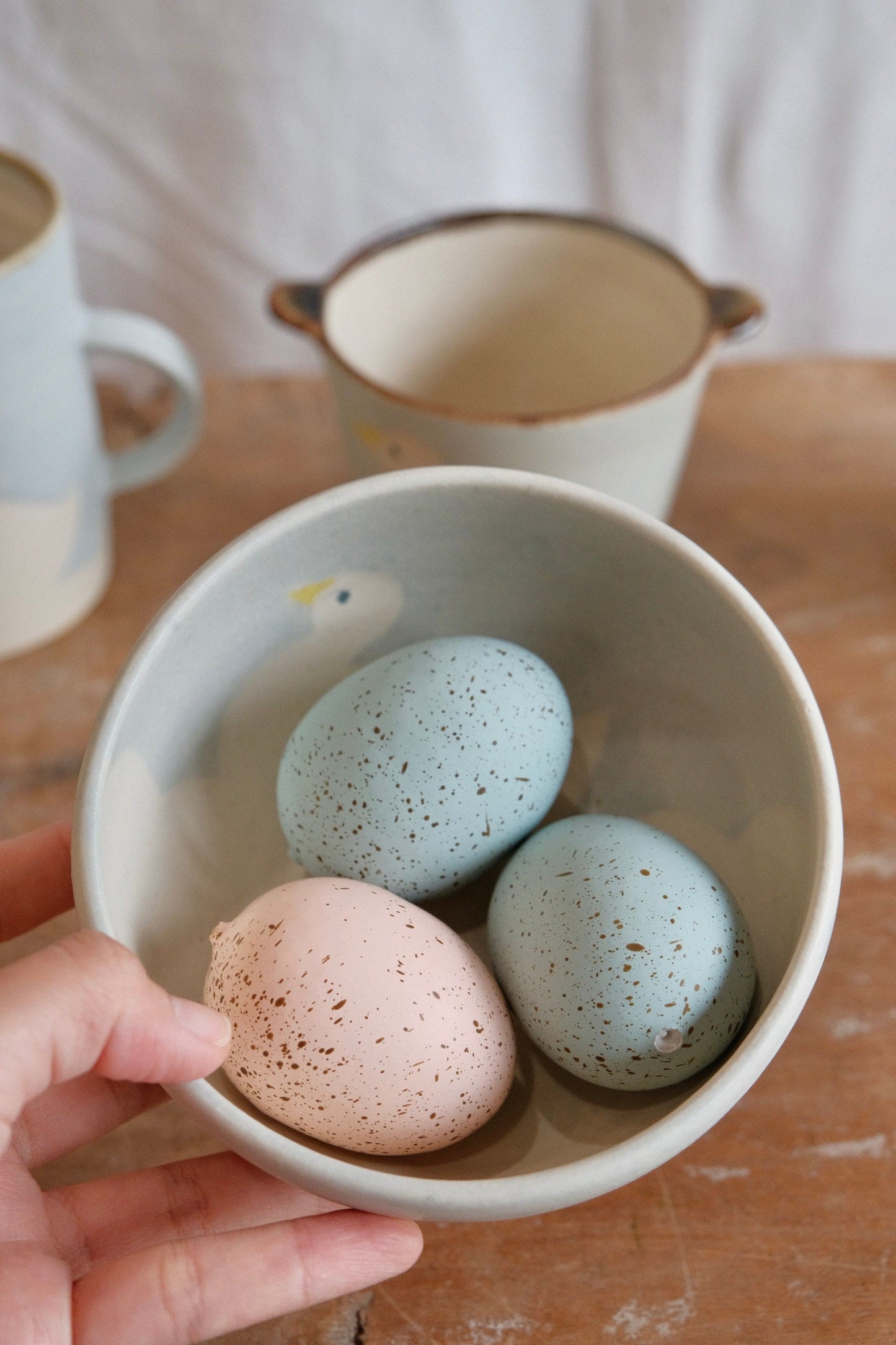 Makiko Sato-佐藤 牧子 Handmade Ceramic Round bowl (Duck)