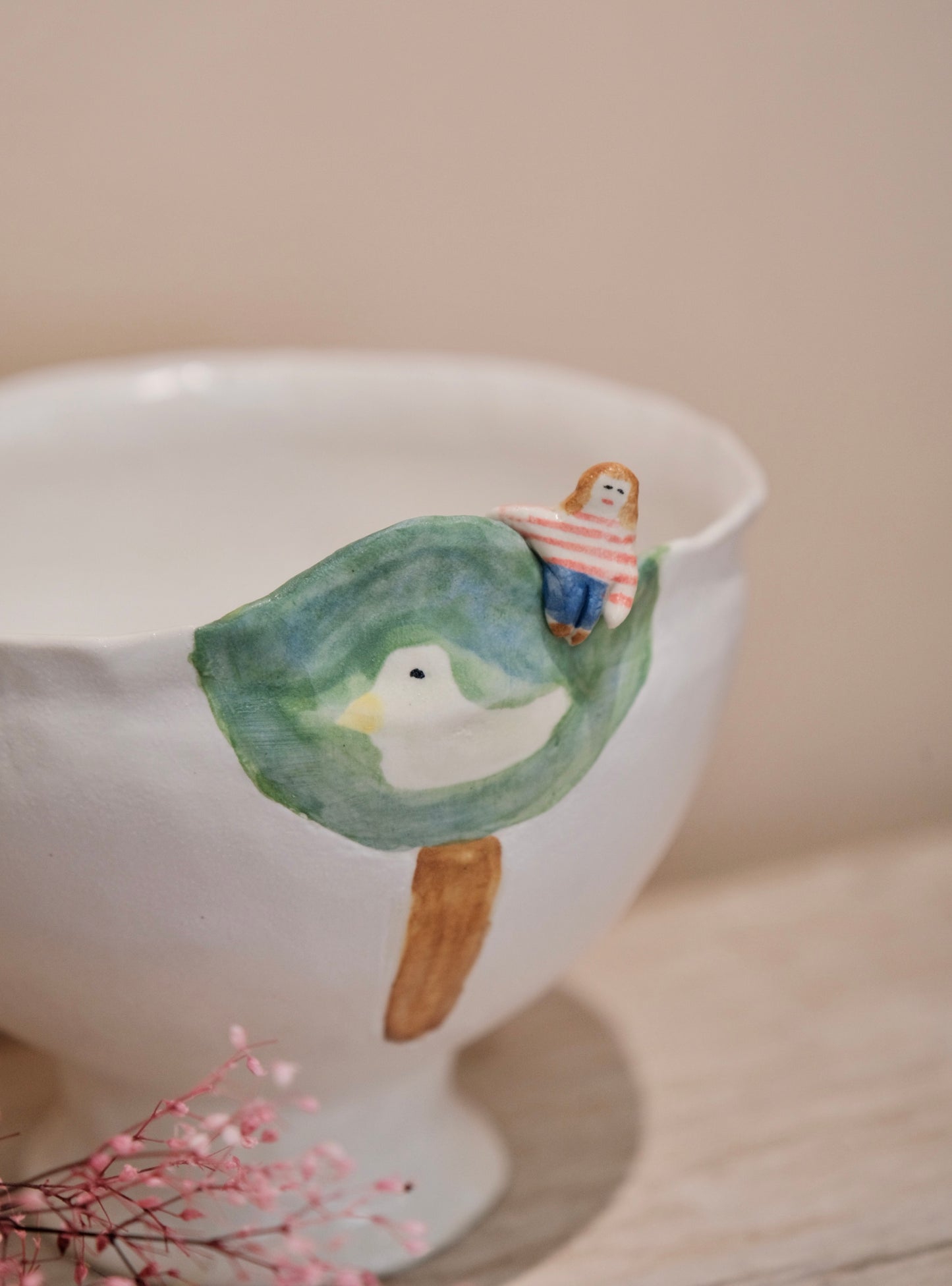 Natsumi Muroi 室井夏実- Handmade Sculptural rim detail ceramic bowl #4