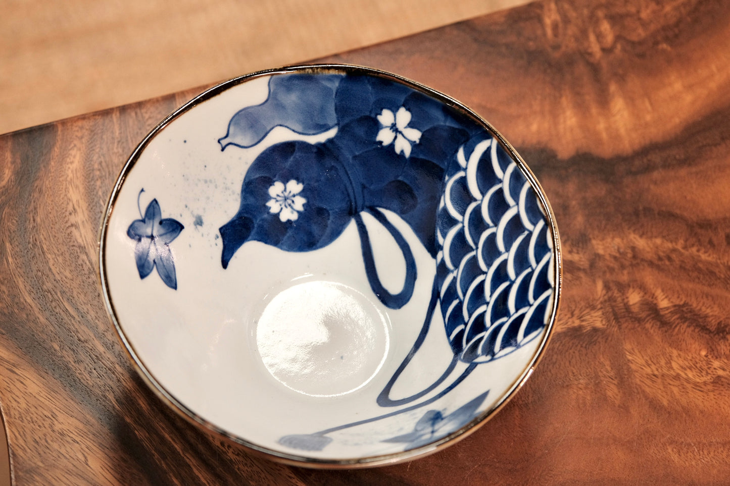 Arita Yaki Sometsuke Blue and White Handmade 7.5inch Large Ramen Bowl
