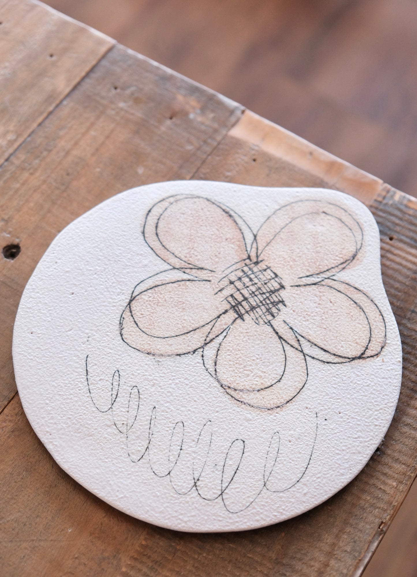 Artisans-hapun pottery 拜志睦子 Handmade Ceramic 6.9inch/17.5 Flat Plate