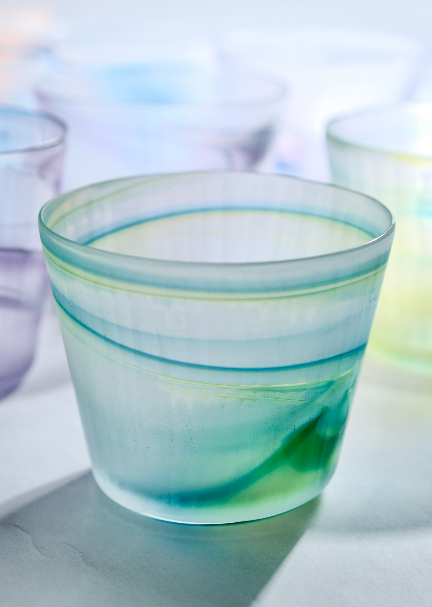 吉田晶乃 Akino Yoshida Handmade Glass Cups Green
