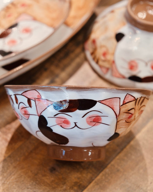 Hasami ware Handcraft Kitty Cat Bowl (Large)