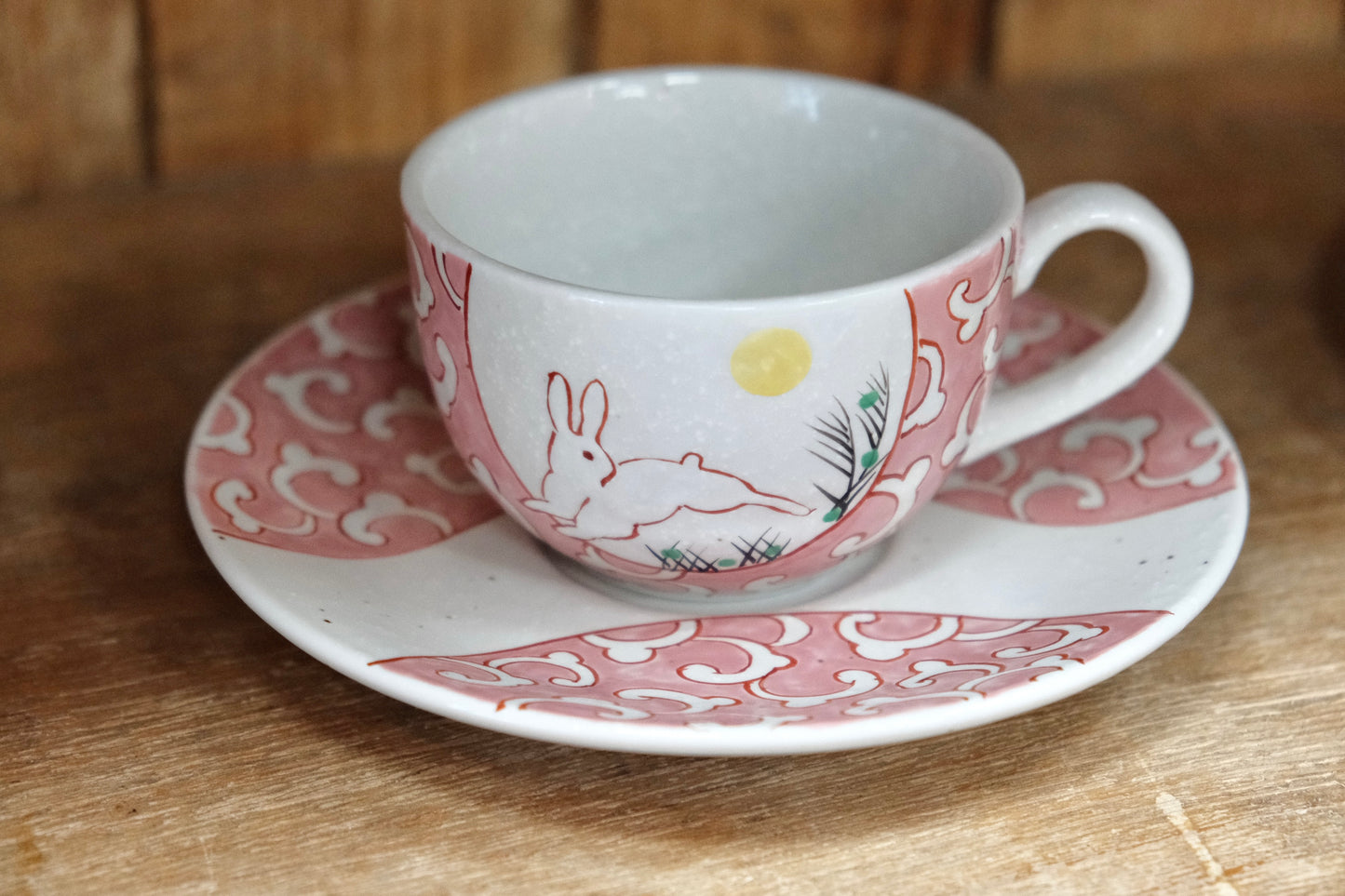 Arita Yaki Artist Rabbit Cup and Saucer