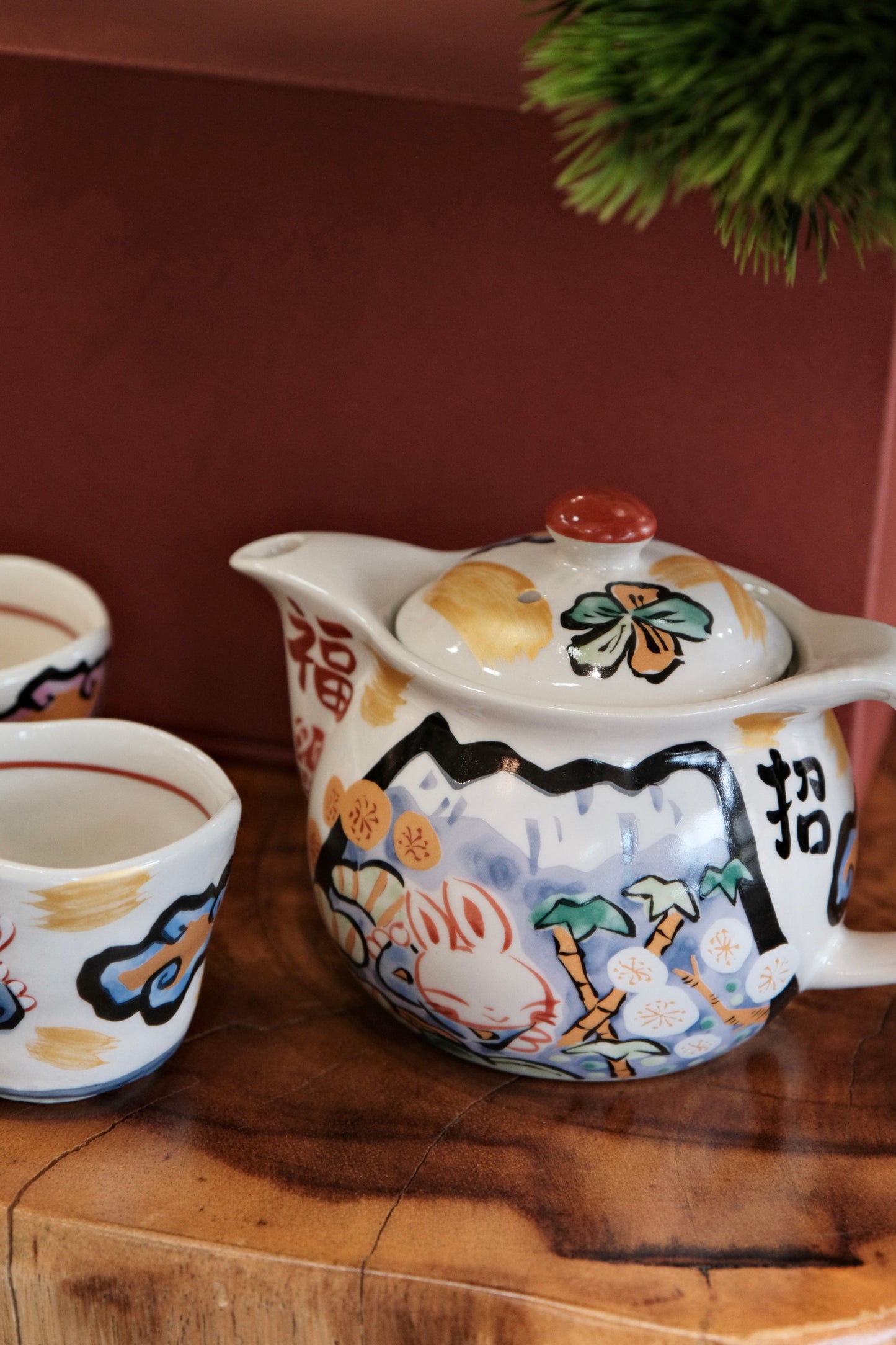 Yudachi Gama Handcraft Lucky Rabbit Teapot set (Gift Box)
