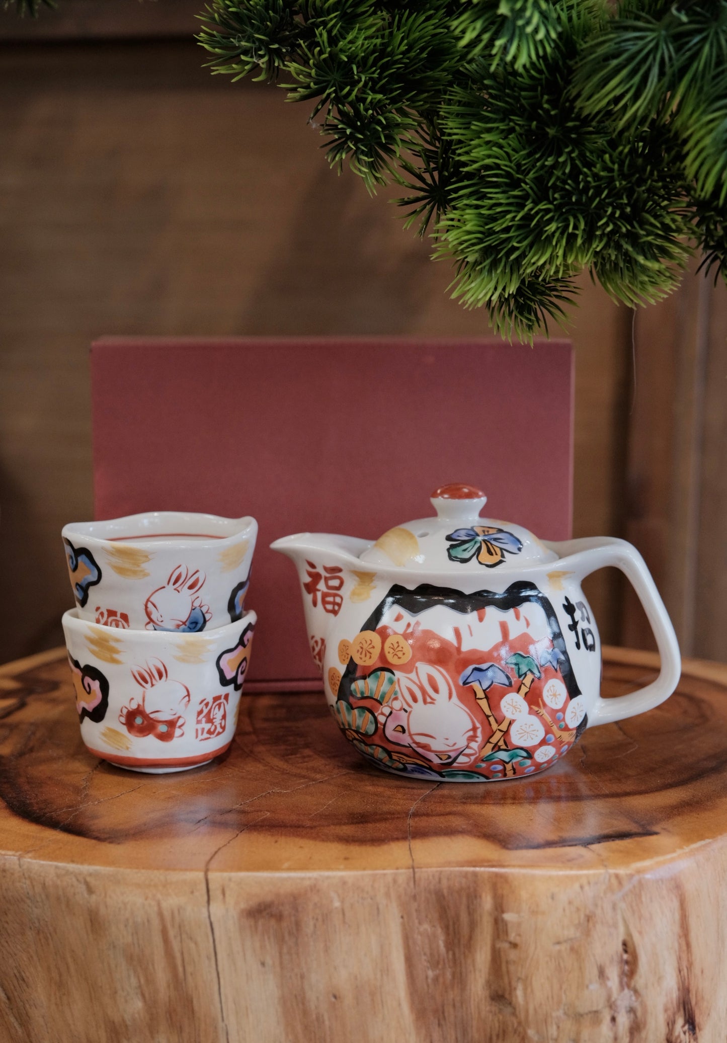 Yudachi Gama Handcraft Lucky Rabbit Teapot set (Gift Box)