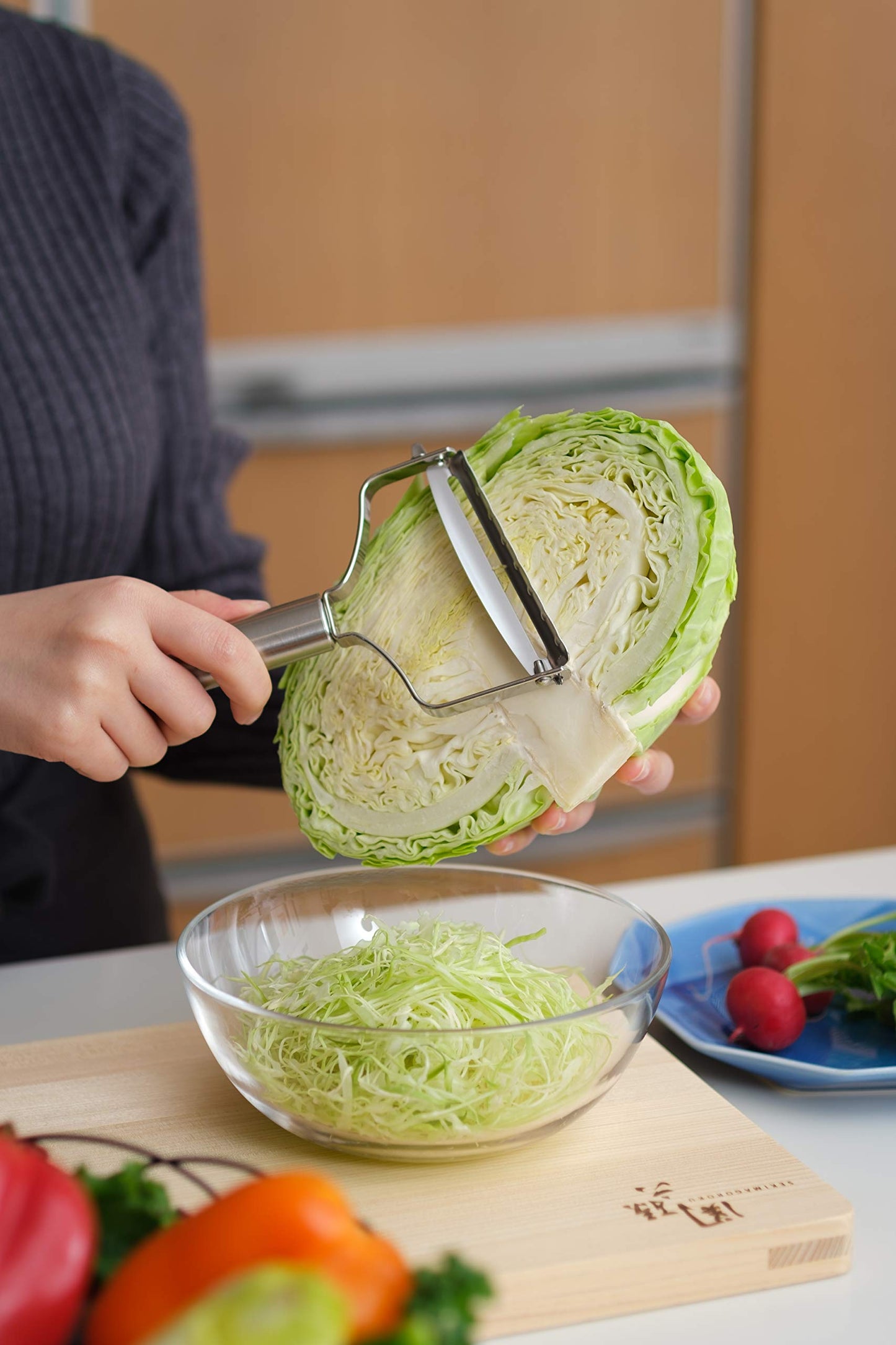 Kai corporation Kitchen Peeler 18-8 Stainless Steel Wide Cabbage peeler