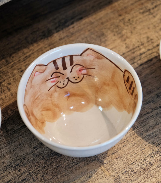 Hasami ware Handcraft Cat Rice Bowl
