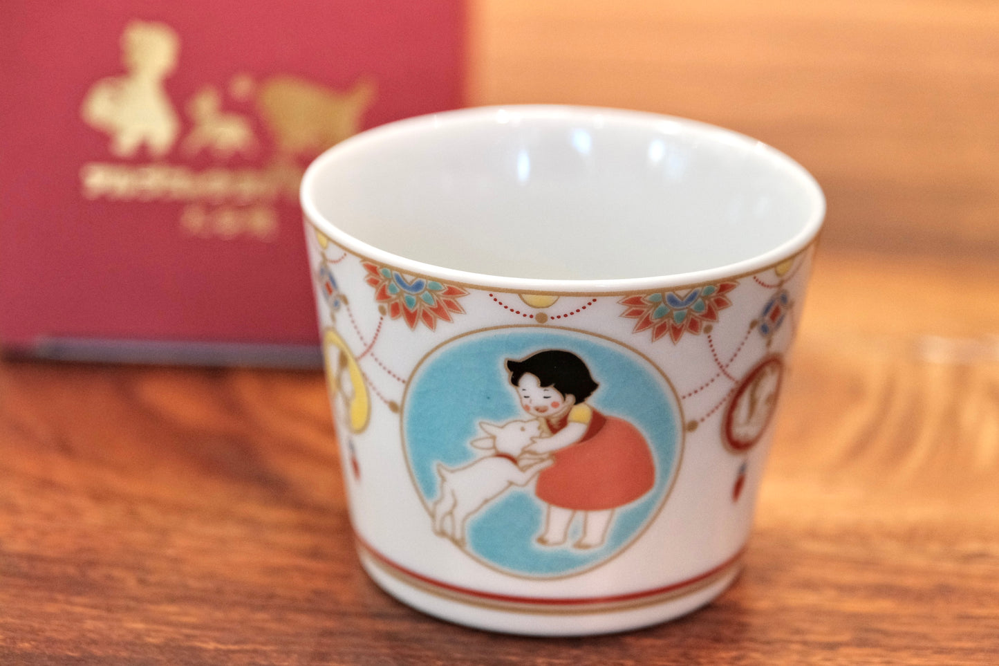 Japan Kutani Yaki Kaneshotouki Heidi and Yuki,Girl of the Alps goods,Soba Choko Cup