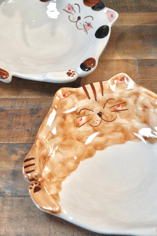 Hasami Ware Handcraft Cat Large Plate