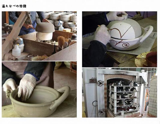Marushige Touki Nukuta Nabe - Black Dot, Size 7