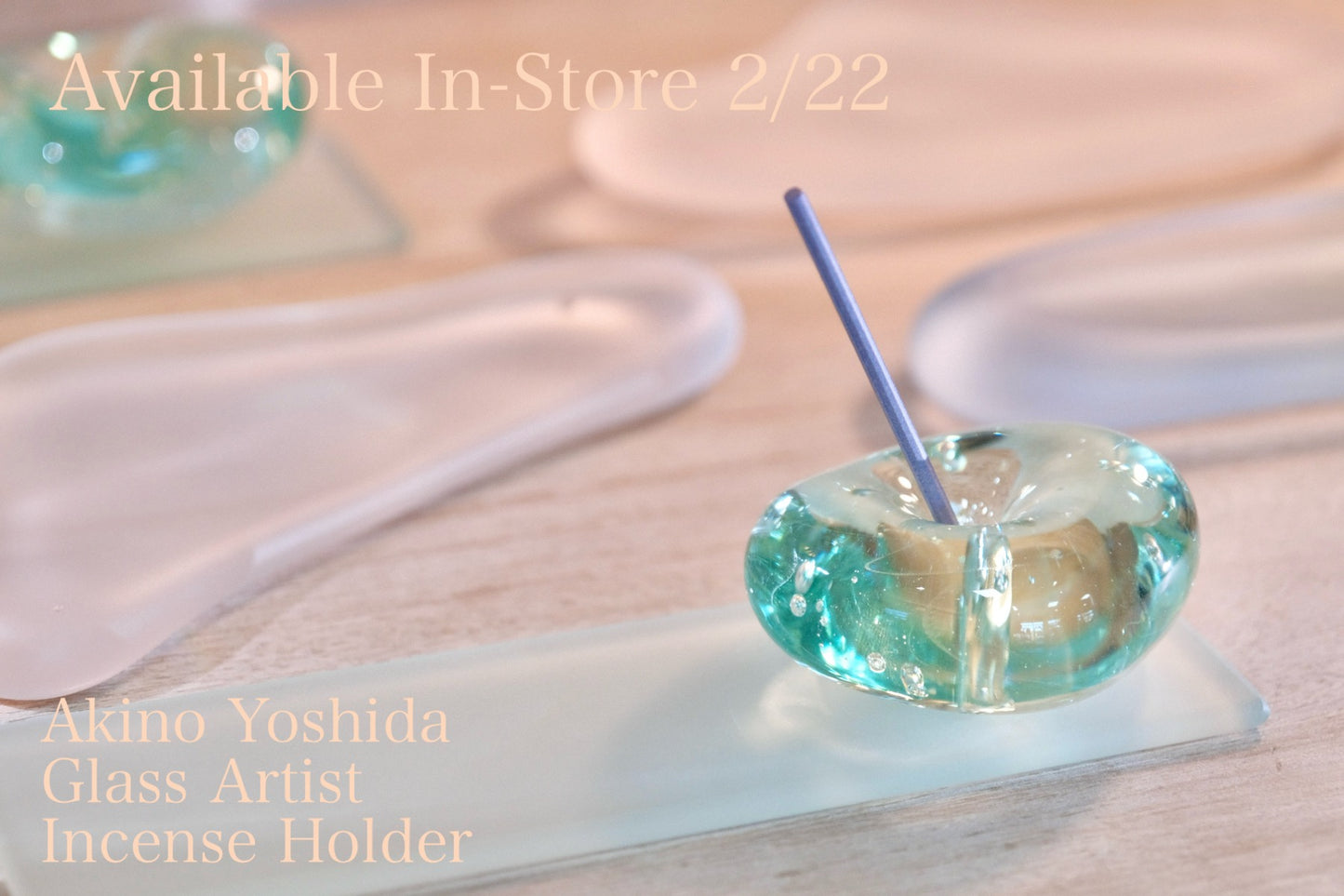 吉田晶乃 Akino Yoshida Handmade Glass Incense Holder