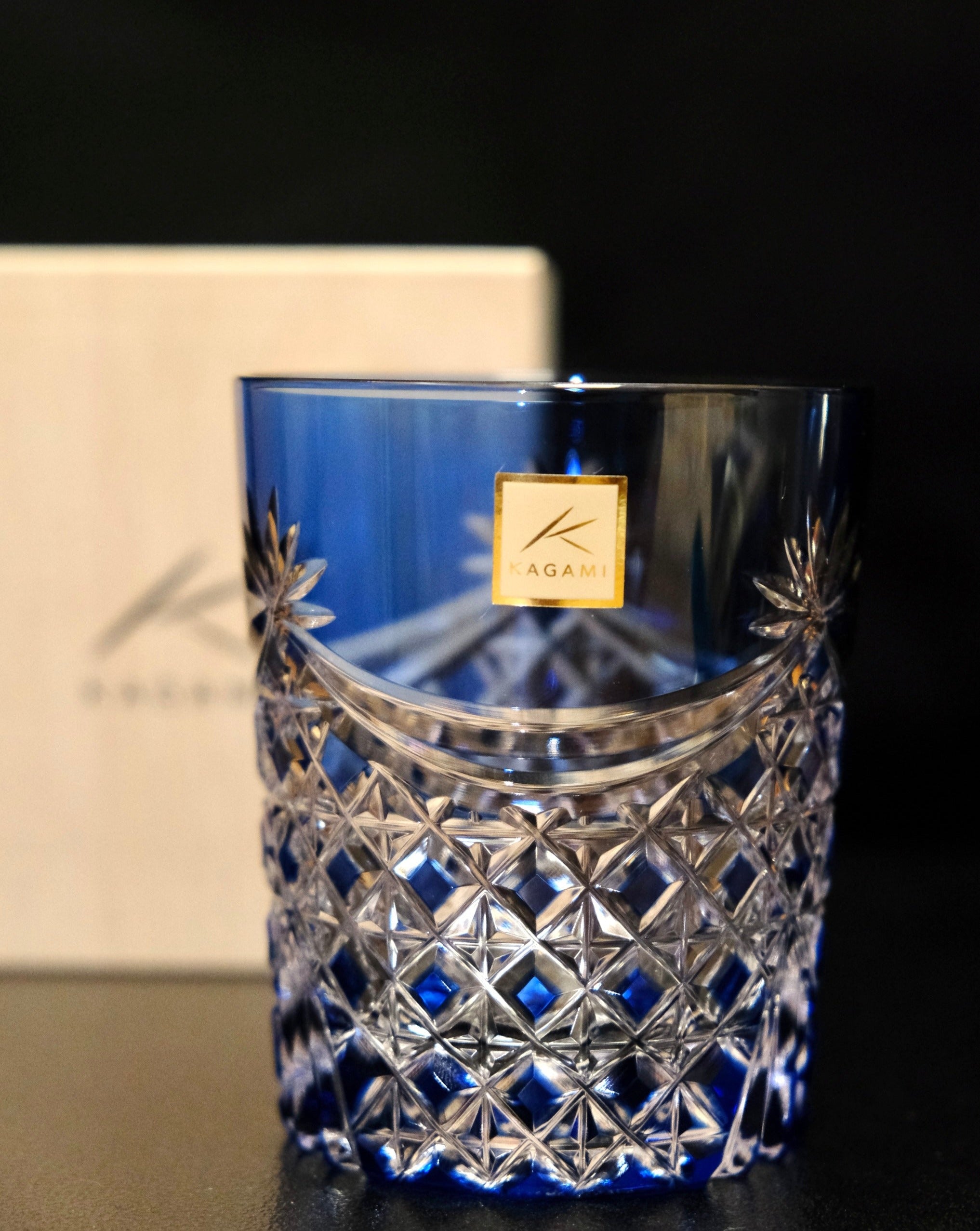 KAGAMI CRYSTAL] Whiskey Glass DRAPE & TETRAGONAL BASKET WEAVE