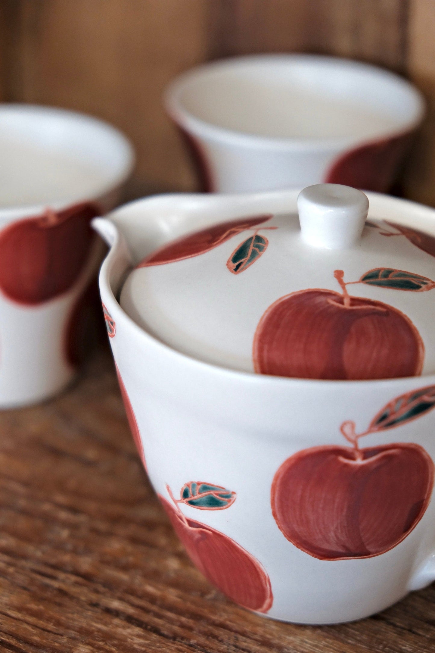 Hasami Yaki handcraft Apple Tea set