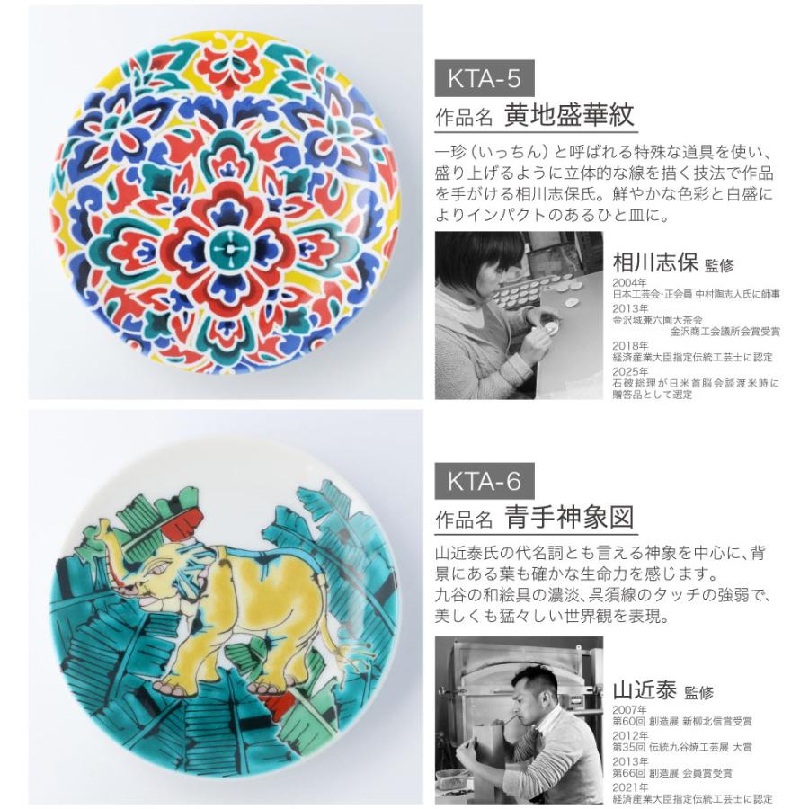 Kutani Ware Small Plates – 20 Designs, Supervised by Famous Artists(Gift Box)