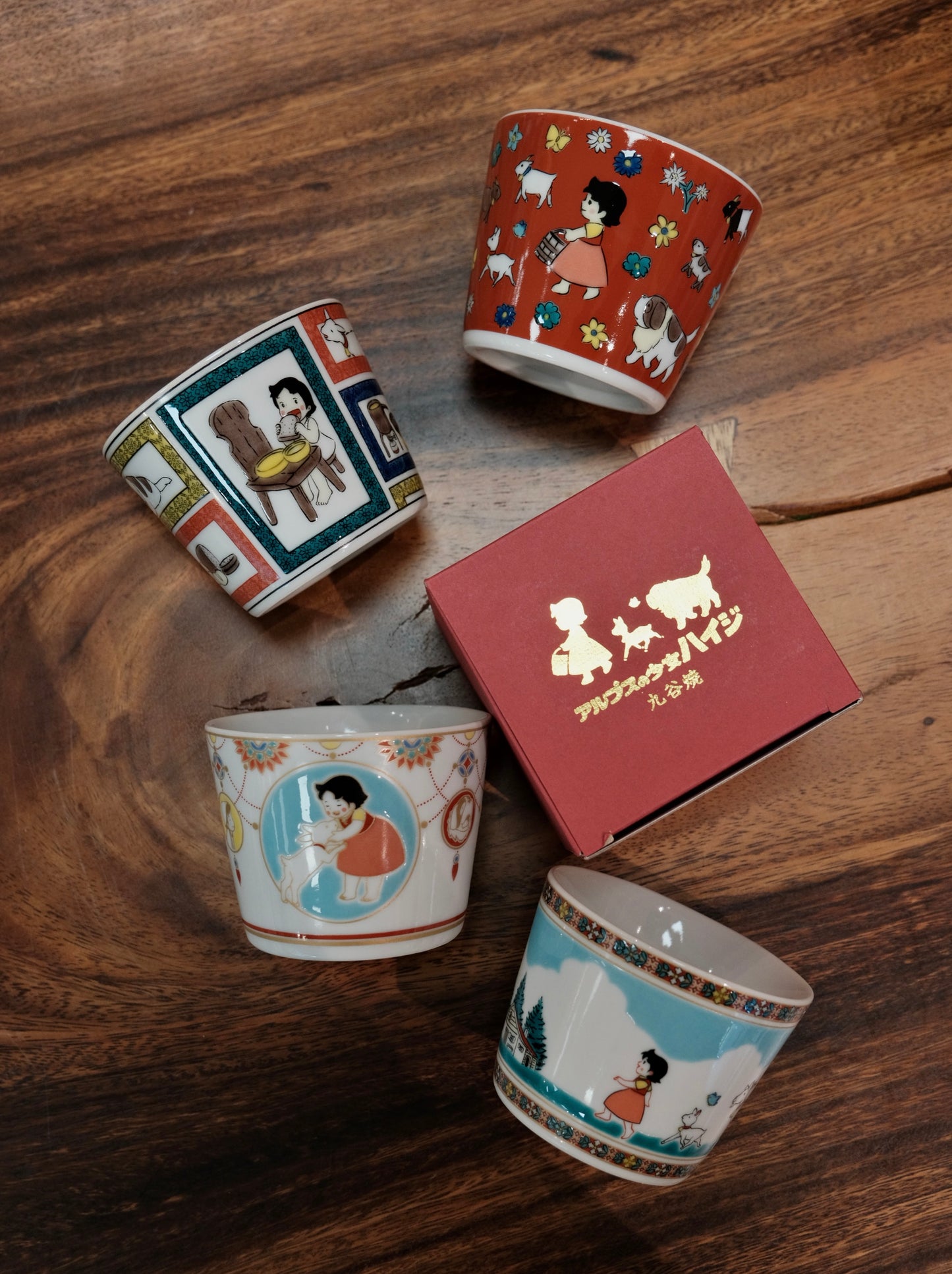 Japan Kutani Yaki Kaneshotouki Heidi and Yuki,Girl of the Alps goods,Soba Choko Cup