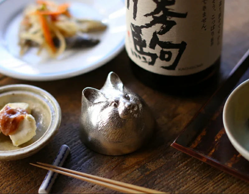 能作Nousaku 100% Tin Sake cup GUINOMI Zodiac Dragon Gold leaf 50cc (Gift Box)