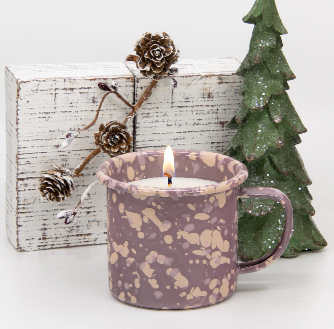 Crow Canyon Home Raising Arizona Enamel Mug 9oz Soy Candle, Mauve