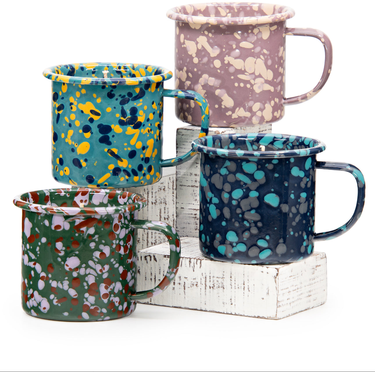 Crow Canyon Home Smashing Pumpkin Enamel Mug 9oz Soy Candle, Turquoise