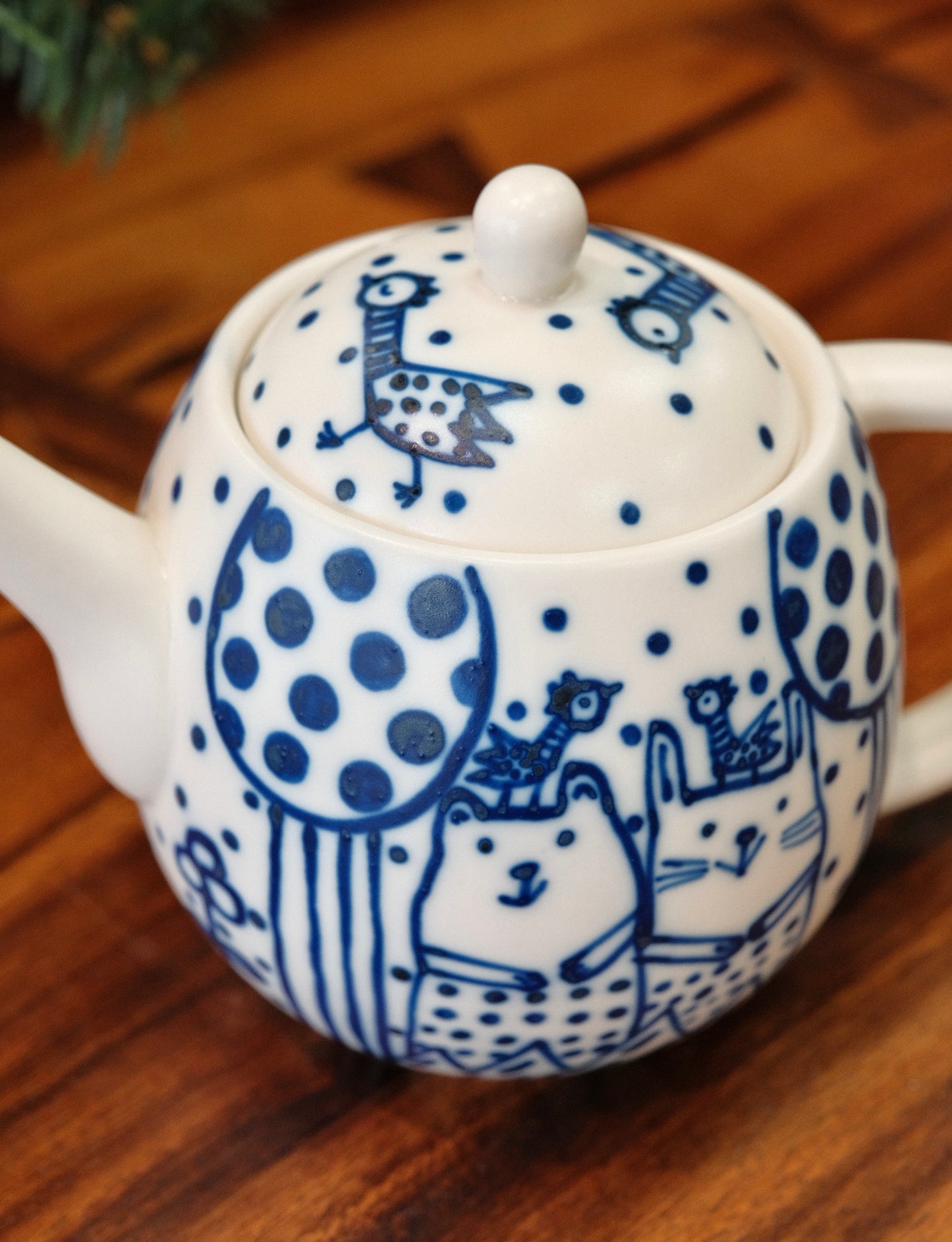 Artist-SANAE HAYASHIDA handmade Cat Large Teapot(Gift Box)