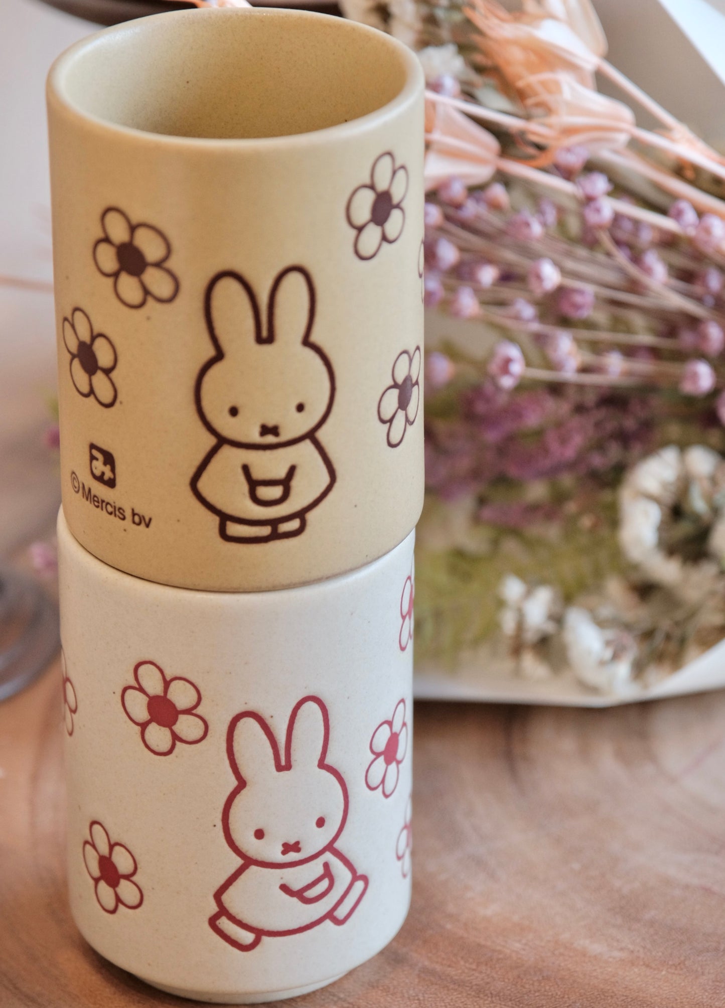 Japan Made Miffy Yunomi Tea cup 280ml -Flowers
