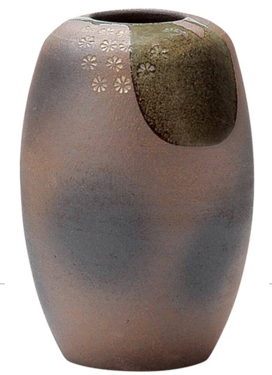 Japan MARUI Shigaraki(信樂燒) Handmade Cherry Blossom Vase