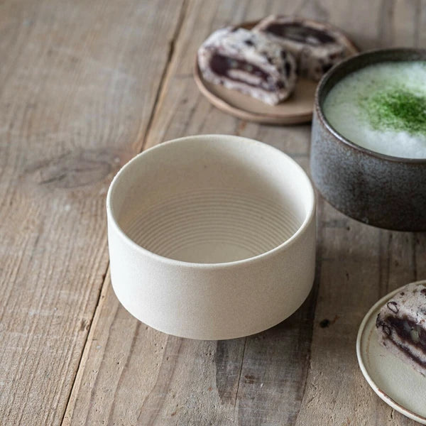 Shinzangama Yamatsu “Chacha Suru” Suribachi Matcha Latte Bowl with wooden grinder stick