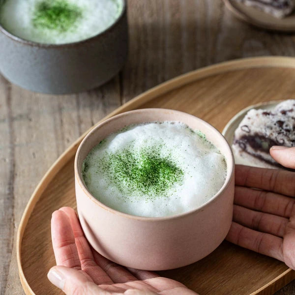 Shinzangama Yamatsu “Chacha Suru” Suribachi Matcha Latte Bowl with wooden grinder stick