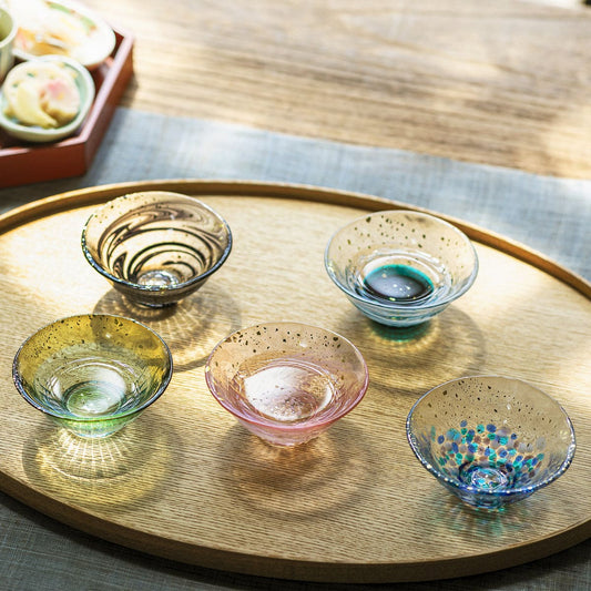 Japan TSUGARU VIDRO SOUKA Gold Plated Handmade Sake Cup