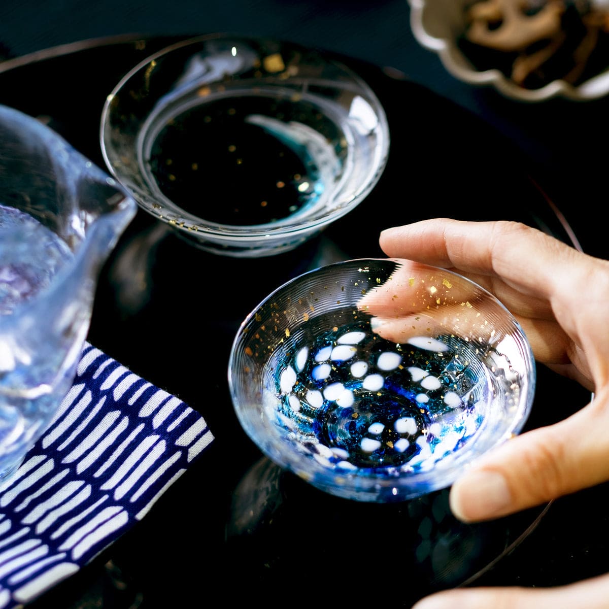 Japan TSUGARU VIDRO SOUKA Gold Plated Handmade Sake Cup