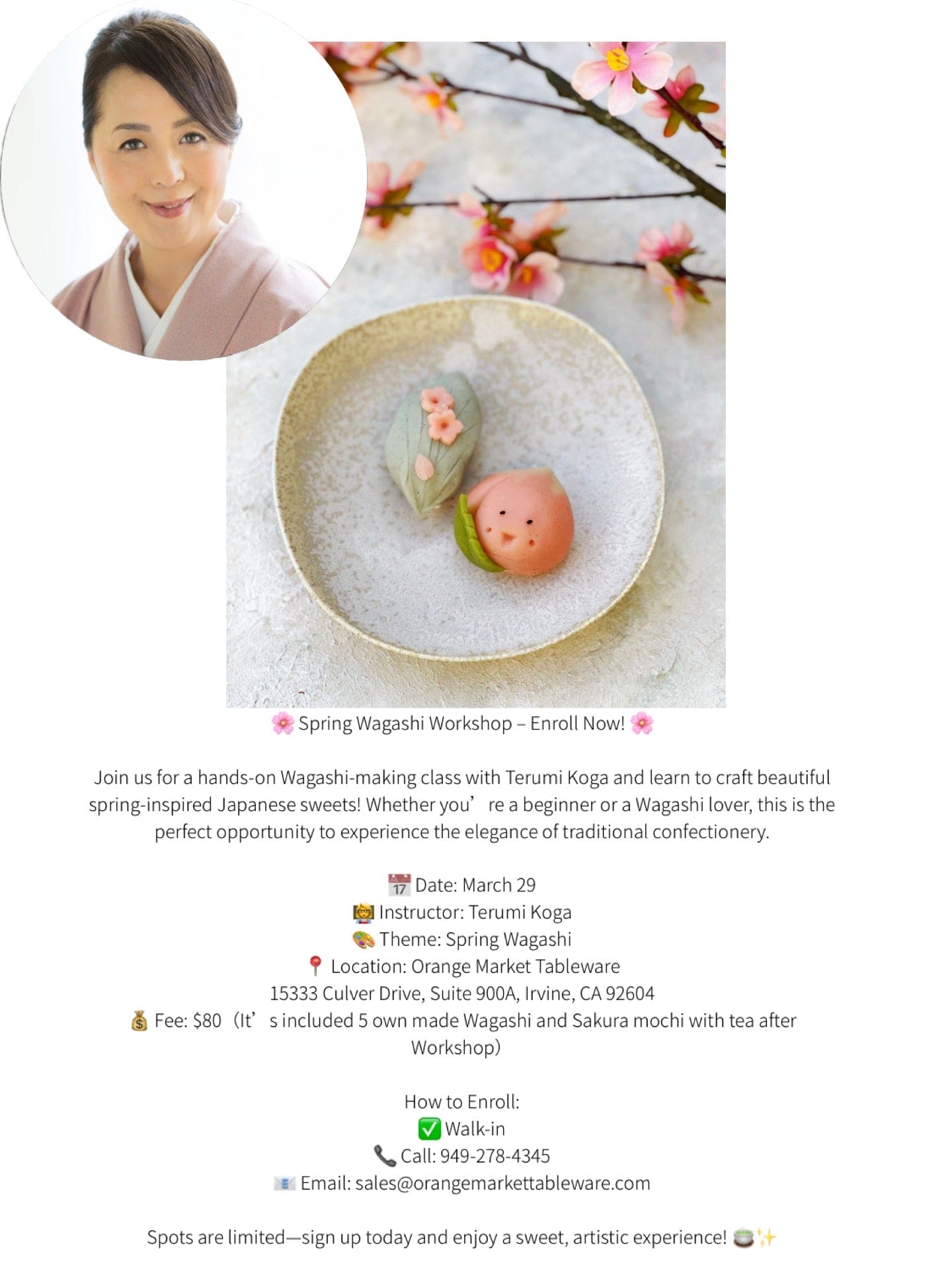 【Enroll Link】Spring wagashi class