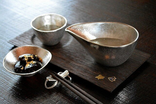 能作NOUSAKU 100% Tin Sake cup Japanese (Gift Box)
