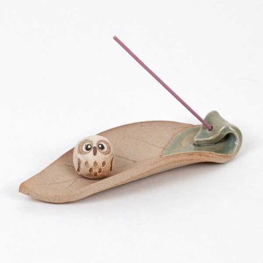 Shigaraki “Little Round Owl” Incense Holder#1