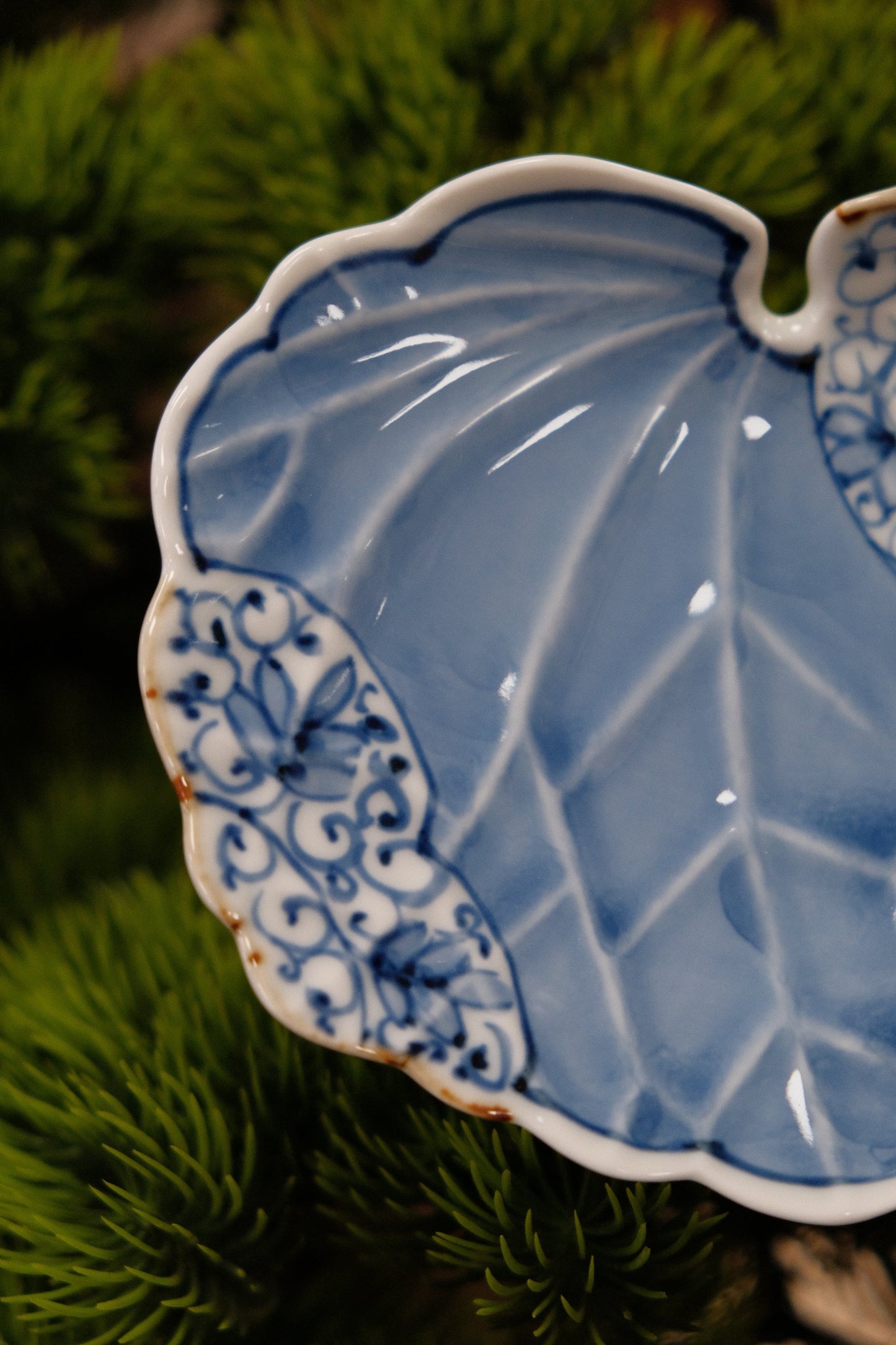 Arita ware Handmade plantain leaf plate 6inch