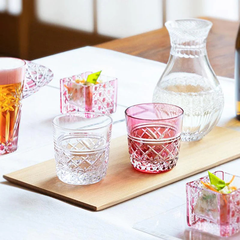 KAGAMI CRYSTAL [SAKE CUP] PAIR OF SAKE CUPS YUI | EDO KIRIKO