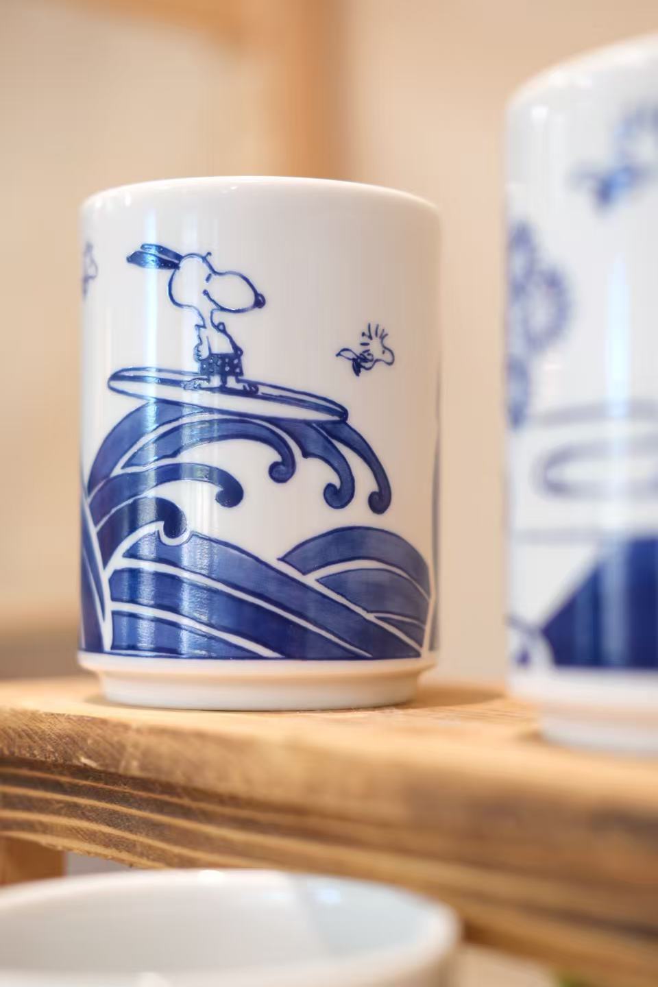 Snoopy Japan Indigo Sometsuke Yunomi Teacups