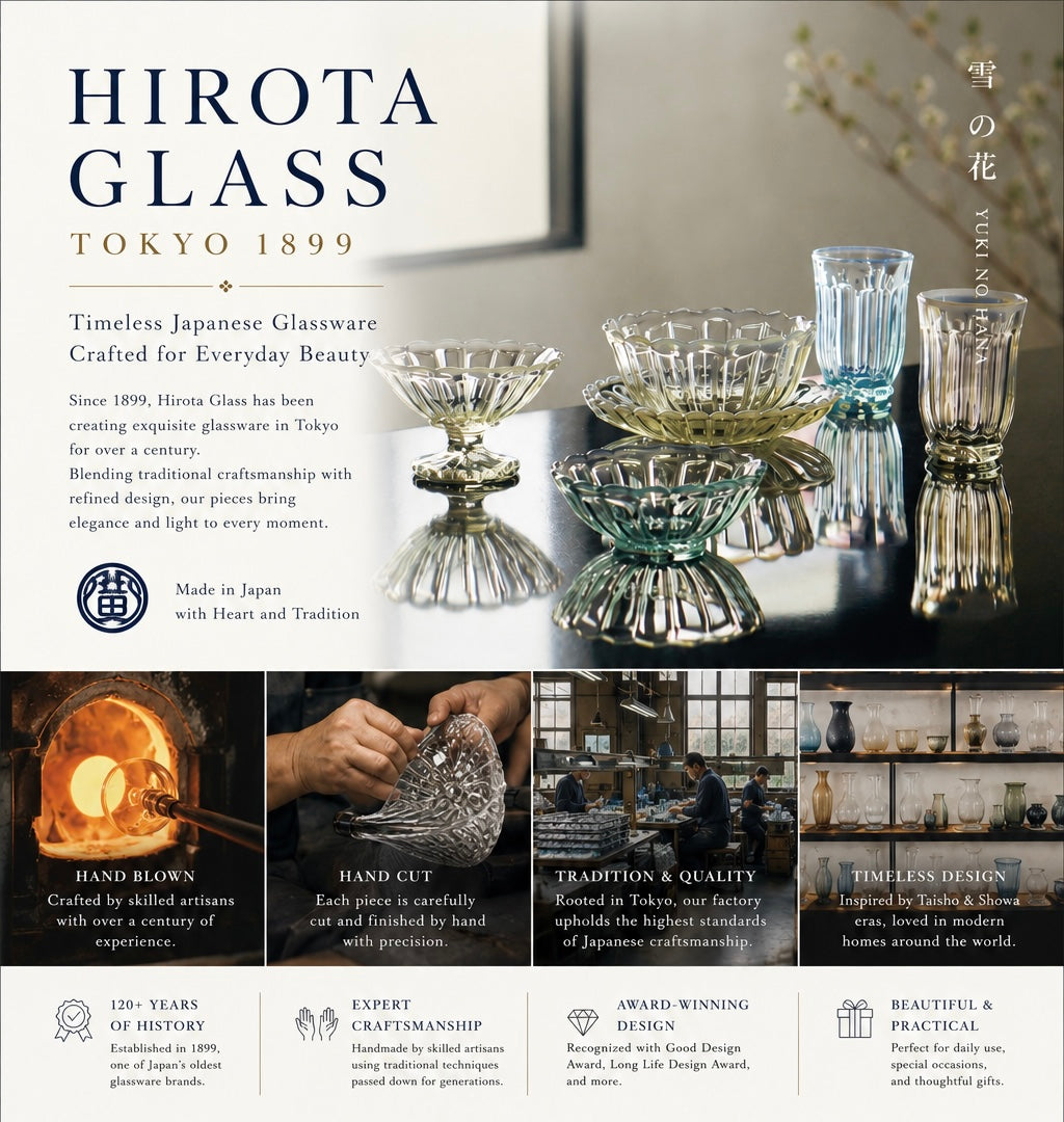 雪の花 Snow Flowers Hirota Glass selection