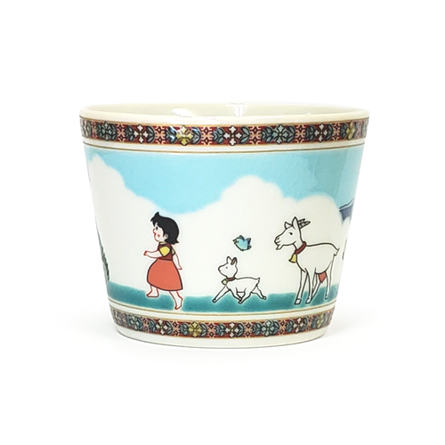 Japan Kutani Yaki Kaneshotouki Heidi and Yuki,Girl of the Alps goods,Soba Choko Cup