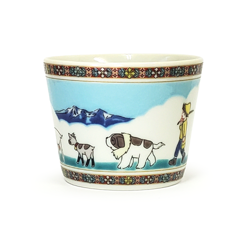 Japan Kutani Yaki Kaneshotouki Heidi and Yuki,Girl of the Alps goods,Soba Choko Cup