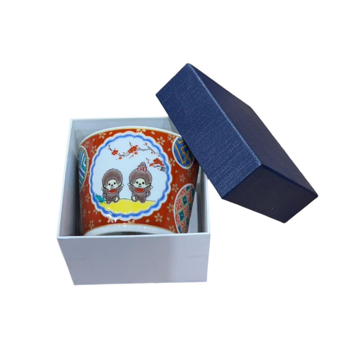 Japan Kutani Yaki Kaneshotouki Monchhichi Soba Choko Cup