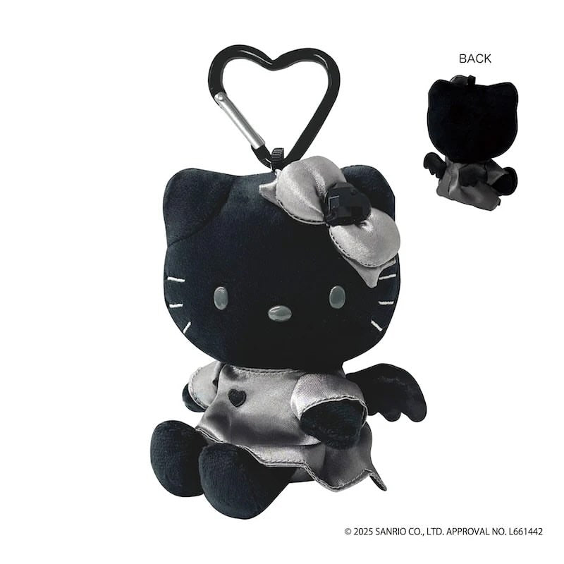 Sanrio Hello Kitty Charm Black and White Angel Series-Side Sitting Angel